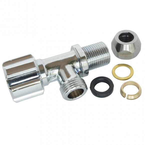 Robinet D'arrêt Chromé Sous Lavabo Modèle Court M12/17 Ø10