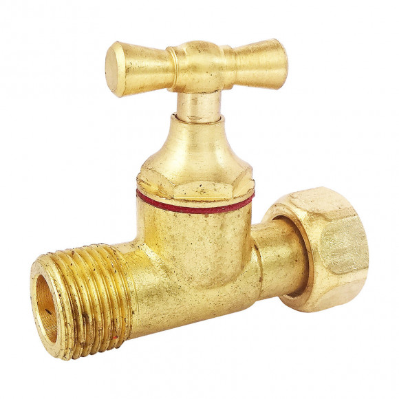 Robinet De Wc Droit Laiton Brut M12/17 - Ecrou Prisonnier 12/17