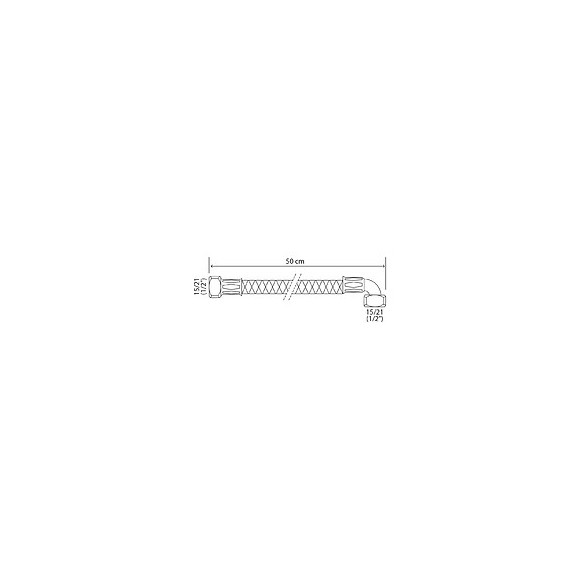 Flexible Sanitaire Inox - Dn10 - Long 50cm - Coudé Ff15/21