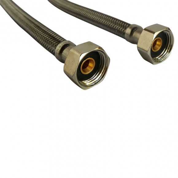 Lot De 2 Flexibles Sanitaires Inox - Dn8 - Long 30cm - Ff15/21