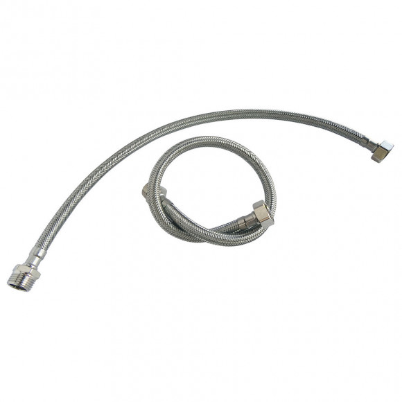 Lot De 2 Flexibles Sanitaires Inox - Dn8 Long 50cm - Mf12/17