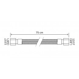 Flexible Fuel Galva Dn10 L750 M3/8 F3/8