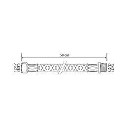 Flexible Sanitaire Inox-dn8 - Long 50cm - Droit F12/17 - Droit M15/21