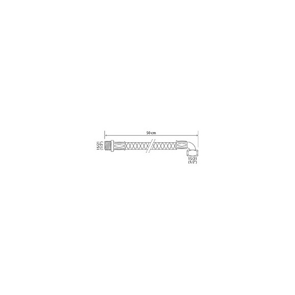 Flexible Sanitaire Inox - Dn8 - Long 50cm - Coudé F15/21 - Droit M 15/21