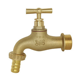 Robinet D'arrosage À Clapet  - Arrivée 20x27/nez 20x27 - Laiton Brossé