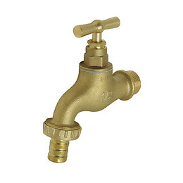 Robinet D'arrosage À Clapet  - Arrivée 15x21/nez 20x27 - Laiton Brossé