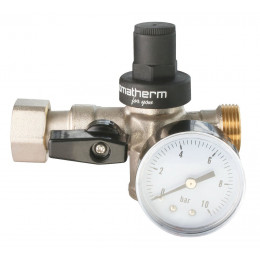 Bloc Réducteur 3-en-1 Avec Clapet + Vanne -  Ecrou Tournant /mâle 20/27 + Mano