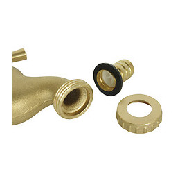 Robinet D'arrosage À Clapet  - Arrivée 15x21/nez 20x27 - Laiton Brossé