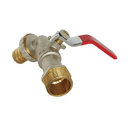 Robinet D'arrosage À Sphère Nickelé - Poignée Plate - Arrivée 20x27 /nez 26x34