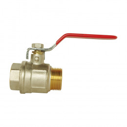 Vanne À Sphère - Mâle / Femelle 26/34 - Poignée Plate - Passage Intégral