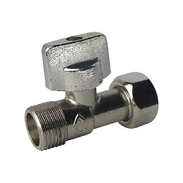 Robinet De Wc 1/4 De Tour Droit Nickelé Brut M12/17 - Ecrou Prisonnier 12/17