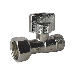 Robinet De Wc 1/4 De Tour Droit Nickelé  M12/17 - Ecrou Prisonnier 12/17