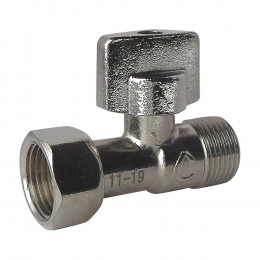 Robinet De Wc 1/4 De Tour Droit Nickelé  M12/17 - Ecrou Prisonnier 12/17