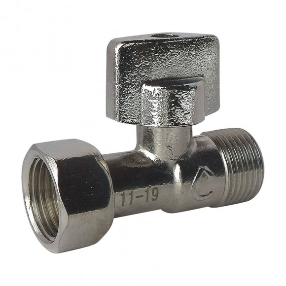 Robinet De Wc 1/4 De Tour Droit Nickelé  M12/17 - Ecrou Prisonnier 12/17