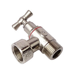 Robinet De Wc Équerre Laiton Nickelé M12/17 - Ecrou Prisonnier 12/17