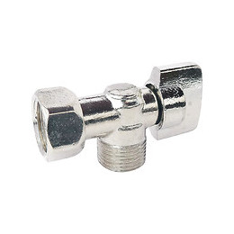 Robinet De Wc 1/4 De Tour Équerre Nickelé Brut M12/17 - Ecrou Prisonnier 12/17