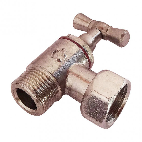 Robinet De Wc Équerre Nickelé Brut M12/17 - Ecrou Prisonnier 12/17