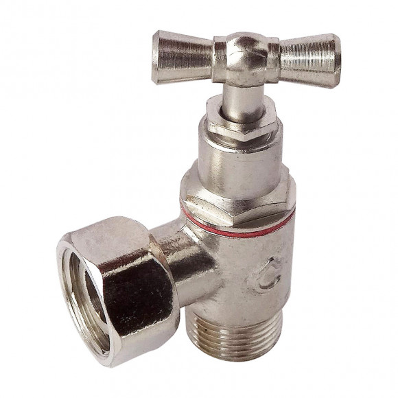 Robinet De Wc Équerre Laiton Nickelé M12/17 - Ecrou Prisonnier 12/17