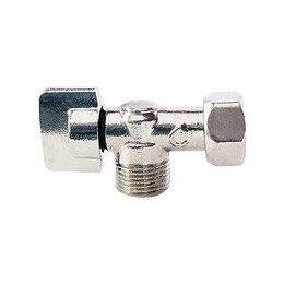 Robinet De Wc 1/4 De Tour Équerre Nickelé Brut M12/17 - Ecrou Prisonnier 12/17