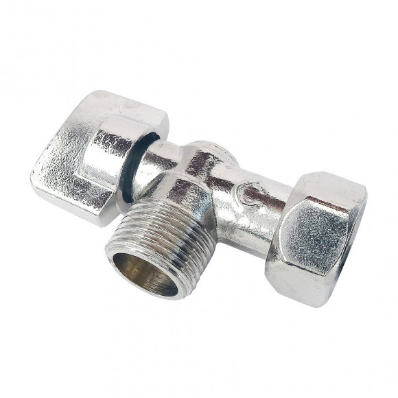 Robinet De Wc 1/4 De Tour Équerre Nickelé Brut M12/17 - Ecrou Prisonnier 12/17