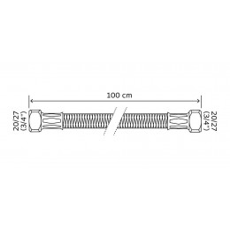 Flexible Chauf Dn20 Galva L1000 Ff3/4