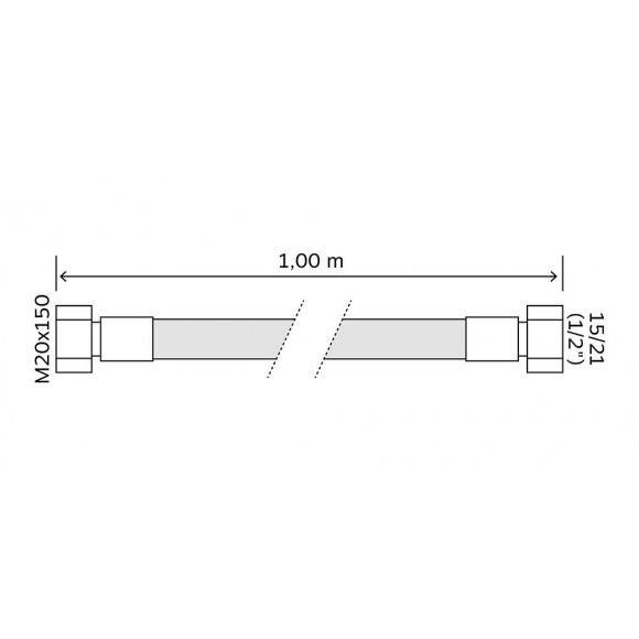 Flexible Caoutchouc Gaz Naturel -  Longueur 1 Mètre - Durée De Vie : 10 Ans