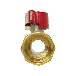 Vanne À Sphère Double Femelle 33/42 - Poignée Plate - Passage Standard