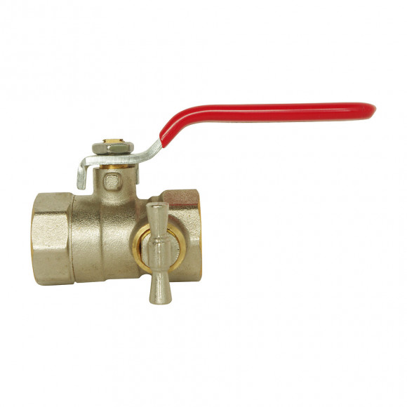 Vanne À Sphère Purge Double Femelle 20/27 - Poignée Plate - Passage Standard