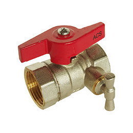 Vanne À Sphère À Purge Double Femelle 15/21 - Papillon - Passage Standard