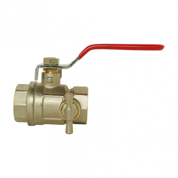 Vanne À Sphère À Purge - Double Femelle 20/27 - Poignée Plate - Pas.intégral