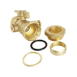 Robinet Compteur À Purge - Entrée Tube Pe D32 / Sortie Ecrou Prisonnier 20/27