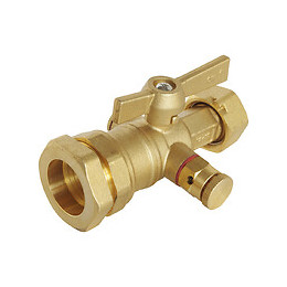 Robinet Compteur À Purge - Entrée Tube Pe D25 / Sortie Ecrou Prisonnier 20/27