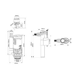 Pack Mécanisme Wc À Câble Double Chasse + Robinet Flotteur Alimentation Latérale