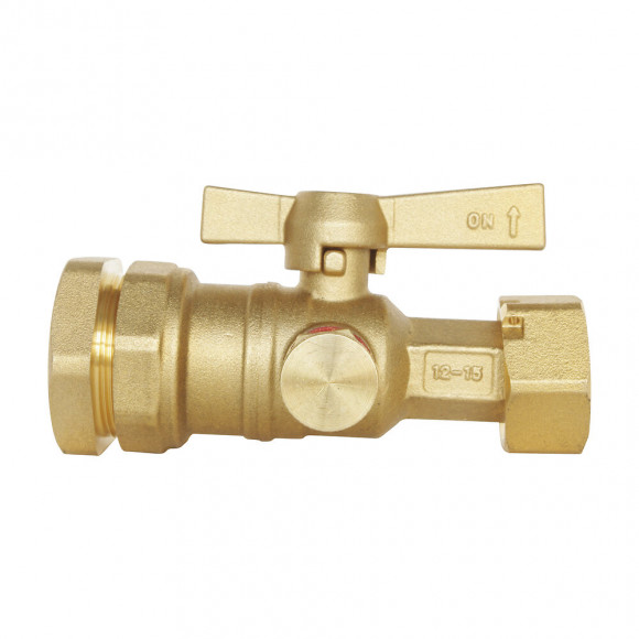 Robinet Compteur À Purge - Entrée Tube Pe D32 / Sortie Ecrou Prisonnier 20/27