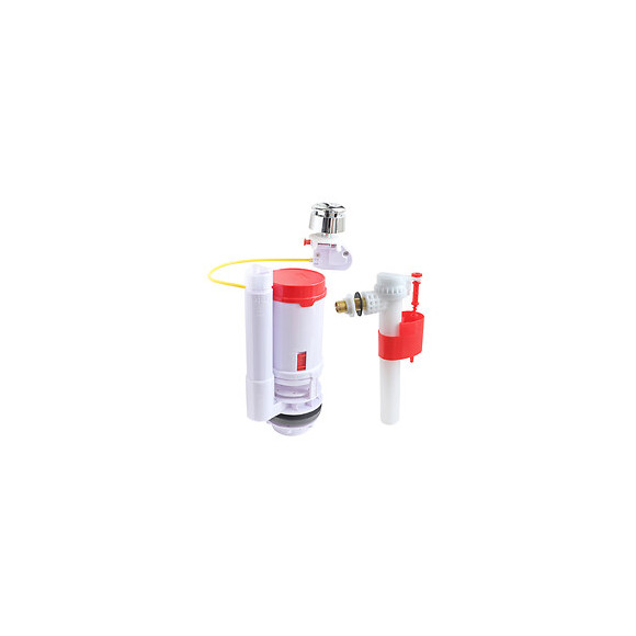 Pack Mécanisme Wc À Câble Double Chasse + Robinet Flotteur Alimentation Latérale