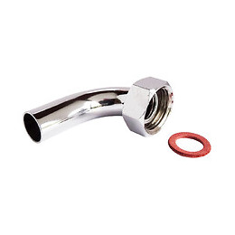 Raccord 2 Pièces Coudé Laiton Chromé Ø14 - Écrou15/21