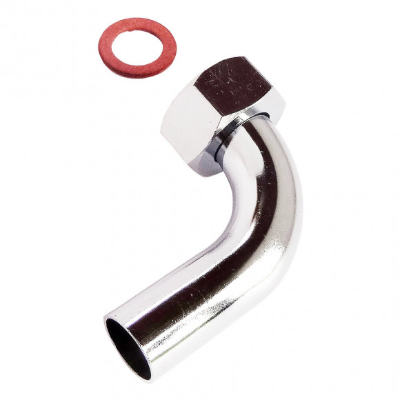 Raccord 2 Pièces Coudé Laiton Chromé Ø14 - Écrou15/21