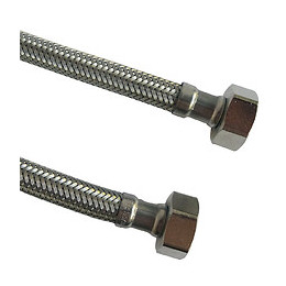 Lot De 2 Flexibles Sanitaires Inox - Dn8 - Long 50cm - Ff15/21