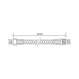 Flexible Sanitaire Inox - Dn8 - Long 50cm - Droit Mf12/17