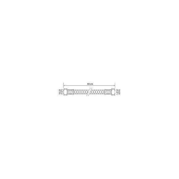 Flexible Sanitaire Inox - Dn8 - Long 80cm - Droit Ff15/21