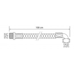 Flexible Sanitaire Inox - Dn10 - Long 100cm - Coudé Fm15/21