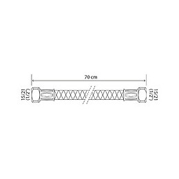 Flexible Sanitaire Inox - Dn10 - Long 70cm - Écrou Tournant Ff15/21