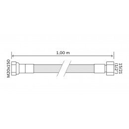 Flexible Caoutchouc Butane / Propane-  Longueur 1 Mètre - Durée De Vie : 10 Ans