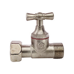 Robinet De Wc Droit Nickelé Brut M12/17 - Ecrou Prisonnier 12/17