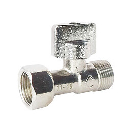 Robinet De Wc 1/4 De Tour Droit Nickelé Brut M12/17 - Ecrou Prisonnier 12/17