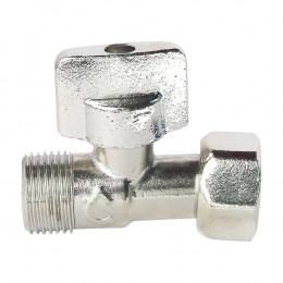 Robinet De Wc 1/4 De Tour Droit Nickelé Brut M12/17 - Ecrou Prisonnier 12/17