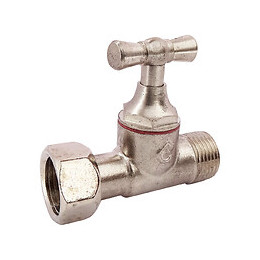 Robinet De Wc Droit Nickelé Brut M12/17 - Ecrou Prisonnier 12/17