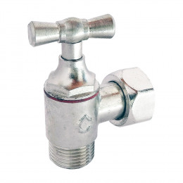 Robinet De Wc Équerre Nickelé Brut M12/17 - Ecrou Prisonnier 12/17