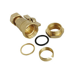 Robinet Compteur Droit - Entrée Tube Pe D32 / Sortie Ecrou Prisonnier 20/27