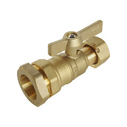 Robinet Compteur Droit - Entrée Tube Pe D32 / Sortie Ecrou Prisonnier 26/34